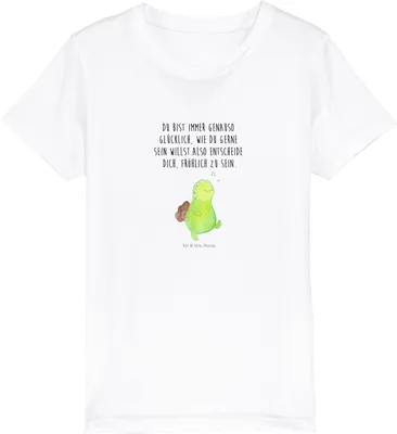 Produktbild von Mr. & Mrs. Panda Kleinkinder T-Shirt Schildkröte Pfeifen 12-14 Jahre (152/164) - Weiß - Geschenk, Teenager, Depression, Fröhlich, Kurzarm Kinder, Kindershirt, Mädchen