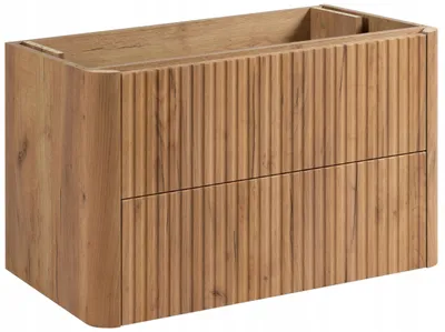 Obrázok produktu pre Rodan Kúpeľňová skrinka pod umývadlo 80cm - Závesná - Ryhovaná Dub - Push-to-Open - bez dosky - LINEA