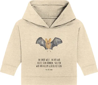 Produktbild von Mr. & Mrs. Panda Organic Baby Hoodie Fledermaus Flügel 24. - 36. Monat - Natural Raw - Geschenk, Kapuzensweatshirt, Kapuzenshirt, Lustige Sprüche