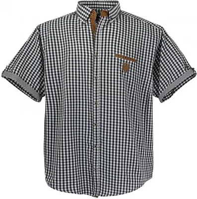 Produktbild von Übergrössen Schickes Kurzam-Hemd LAVECCHIA 1129 in Schwarz/Weiß 4XL