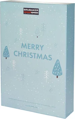 Zdjęcie produktu dla Kalendarz adwentowy BRUBAKER do wypełnienia - Animal Christmas Blue - kalendarz świąteczny DIY z 24 drzwiczkami na bony, słodycze i inne niespodzianki
