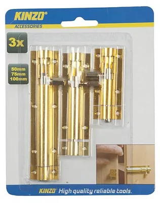 Imagen del producto de Tapón para puerta Mosazná KINZO 79755, 3 unidades, 50/75/100 mm