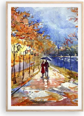 Produktbild von Gerahmtes Poster - Rahmen in heller Eiche - Park Paar Baum - 70x100 cm - Wand Bild - Wanddeko - Wandbilder - Kunstposter - Wandposter - Bilderrahmen - Bilder - Kunstdruck - Wandbild - P2NPA70x100-3557