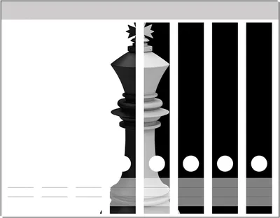 Produktbild von Wallario Ordnerrücken Sticker, selbstklebend für schmale Ordner, 8 Stück, Motiv Schachfigur schwarz-weiß