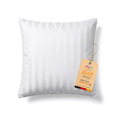 Produktbild von EllaTex Kissenbezug 40x40 cm 100% Baumwolle Damast Streifen Hotelverschluss
