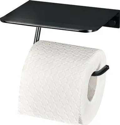 Produktbild von Papierrollenhalter mit Ablage HACEKA Redefine schwarz 2010548