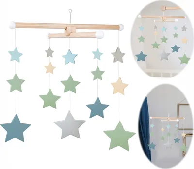 Produktbild von JaBaDaBaDo 3D Holz Mobile Sterne T268 Baby Kinderzimmer