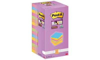 Produktbild von 3M 655-16SS-COL, Rechteck, Blau, Grün, Orange, Pink, Gelb, Papier, 127 mm, 76 mm, 90 Blätter