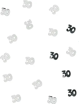 Produktbild von Geburtstags Tischdekoration Konfetti Zahl 30 silber 10g - Einheitsgröße
