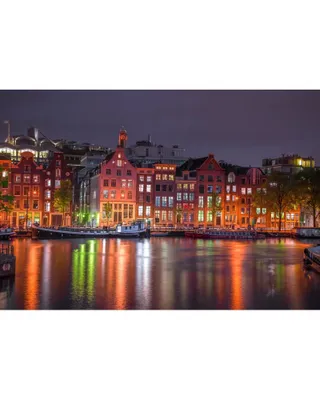 Obrázok produktu pre AMSTERDAM BY NIGHT XL Drevené puzzle, Drevené mesto, 600 dielikov