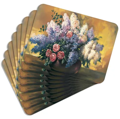Produktbild von MG Design Set aus 8 Kork-Platzsets - Lilacs - 30 x 40 cm - hitzebeständig & abwischbar, mit Korkrückseite