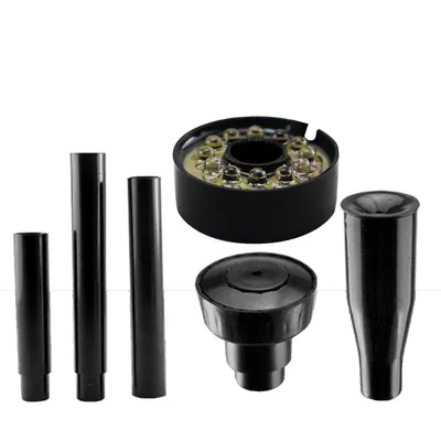 Produktbild von Mini-Wasserbrunnen-Set für Fischbecken, 12 W LED, Pilz- & Brause-Düsen, geräuscharm, einfache Installation, ideal für Aquarien & Gartenteiche