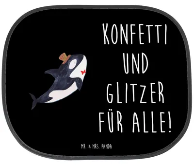 Produktbild von Mr. & Mrs. Panda Sonnenschutz für Auto Orca Zylinder - Schwarz - Geschenk, Hitzeschutz, Fest, Narwal, Geburtstag, Meer, Autoscheiben, autofenster, pkw, Fete, Glückwunsch