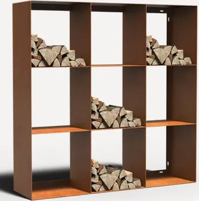 Produktbild von Holzlager Logg Square Maxi Cortenstahl