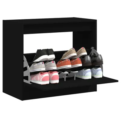 Obrázek produktu pro Botník černý 80x42x69 cm materiál na bázi dřeva