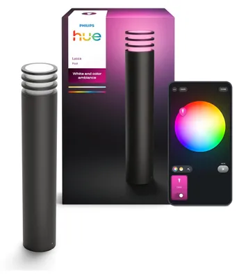 Produktbild von Philips Hue White and Color ambiance Lucca Wegeleuchte, Bluetooth/Zigbee, Anthrazit, Aluminium, E27, Multi, 8,1 W