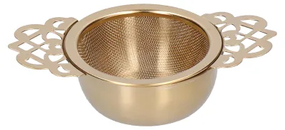 Produktbild von Edelstahl Teesieb Loseblatt-Ei Filter Doppelohr KüchenhelferGold