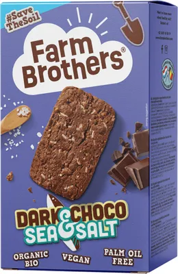 Image de Farm BrothersCookies Choco Sea Salt paquet de biscuits végétaliens 135g
