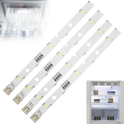 Produktbild von Dopwii LED-Lichtleiste, 4 Stück, 160x10mm, kaltweiß, Bajonettdesign, Ersatz kompatibel für RONGSHENG/HISENSE Kühlschrank