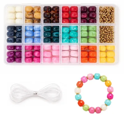 Acrylperlen-Set, 96 Stück, 14 mm, bunt, für DIY-Armbänder