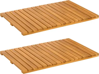 Zdjęcie produktu dla vidaXL Mata łazienkowa brązowa 60 x 40 cm drewno