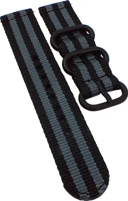 Produktbild von Minott Uhrenarmband schwarz/grau Textil Metallschlaufen gleichlaufend , Stegbreite:20mm