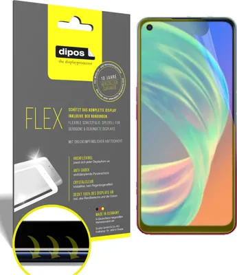 Produktbild von 3x Schutzfolie für Oppo A72 5G Folie, 100% Displayabdeckung, dipos Flex