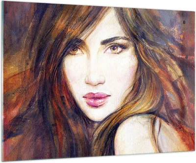Produktbild von Bilder auf glas - Frau Gesicht Lippen - 100x70cm - Glasbilder - Wandbilder - Kunstdruck - zum Aufhängen bereit - Wanddekoration aus Glas - Glas Bilder - Wandbild auf Glas - Einteilig - GAA100x70-3986