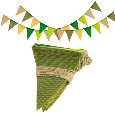 Produktbild von Wimpelkette Outdoor Wetterfest Salbeigrün 20 m 5 Stück