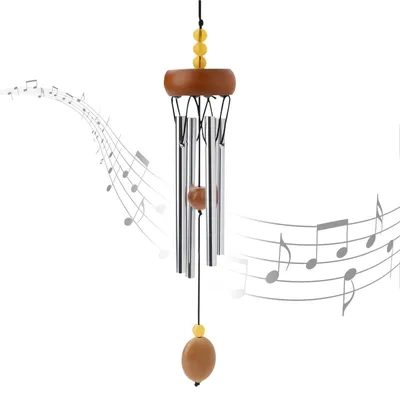 Produktbild von 10,6" Aluminium Mini Windspiel mit 4 Röhren für Garten und Terrasse
