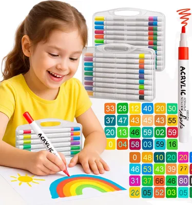 Zdjęcie produktu dla Markery akrylowe zestaw pisaki flamastry mazaki 12szt