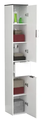 Immagine prodotto di Armadio da bagno in legno | Mobili da bagno |Armadio bagno stand | Armadio alto | Dimensioni ca. H. 190 x W. 30 x D. 30 cm - Donali