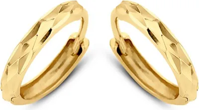 Produktbild von New Bling 9NBG-0051 - Gouden oorringen - 14 Karaat - Bewerkt - 11mm - Geel Goud