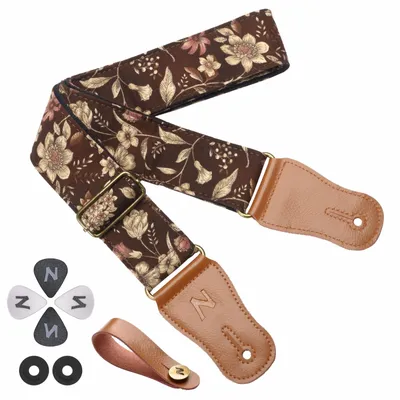 Produktbild von Gitarrengurt Gitarrenriemen - Baumwolle - Verstellbar - Für Akustikgitarre und Ukulele