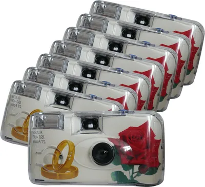 Productafbeelding van Wegwerp Camera - Kijkdoos - Momenten Vastleggen - Ingebouwde Flitser - 8 Stuks - Wit