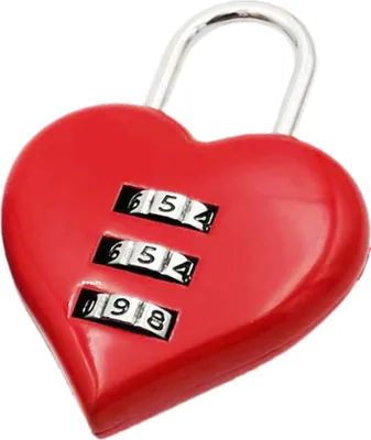 Produktbild von Herz -Vorhängeschlosscode 3 Zahlen Passwort Kombination Herzform Sicherheit Liebe Zinklegierung Gepäckbox Lock Haushalt Zubehör-Rot