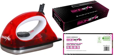 Zdjęcie produktu dla Zestaw startowy do smarowania nart SKINSTAR, 2-częściowy, z żelazkiem do smarowania i uniwersalnym smarem All IN Glide Wax – oferty zestawów: zestaw 2-częściowy