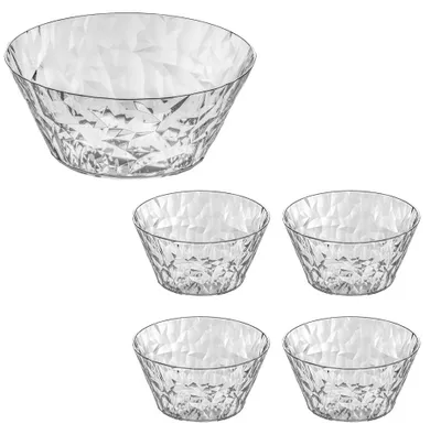 Produktbild von Koziol - Crystal Salad Bowl 3,5 Liter mit 4 Schalen