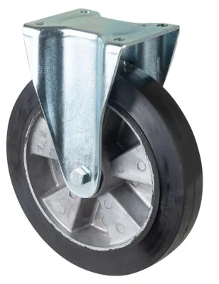 Produktbild von BS Rollen Bockrolle Durchmesser 250mm Tragfähigkeit 550kg Elastic-Vollgummirad Platte 135x110mm - L610.B80.250
