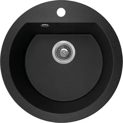 Produktbild von BADLAND BADLAND Spülbecken Granitspüle Einzelbecken DAFNE 51x51 Schwarz | Siphon im SET!