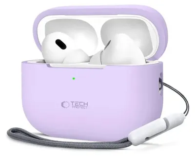 Zdjęcie produktu dla Etui silikonowe Tech-Protect do Apple AirPods Pro 1, 2 - fioletowe