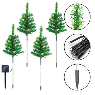 Obrázek produktu pro Ikodm Solární vánoční stromek, zahradní světýlka, 12 kusů, 240 barevných LED diod, 8 režimů svícení, 50 cm, vánoční dekorace do zahrady
