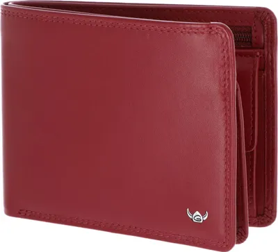 Zdjęcie produktu dla Skórzana portmonetka Golden Head Polo RFID Protect z zamkiem błyskawicznym 1364 Czerwona ciemnoczerwona
