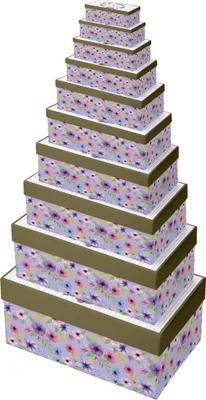 Produktbild von Set 10 Boxen Blumen rechteckig - K-30768-BXC