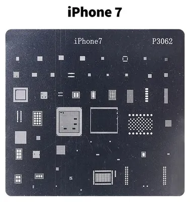 Obrázok produktu pre Sada šablón na prenos tavivej pasty (reballing) pre čipy BGA – iPhone 7 – plast – pre profesionálne opravy elektronických zariadení