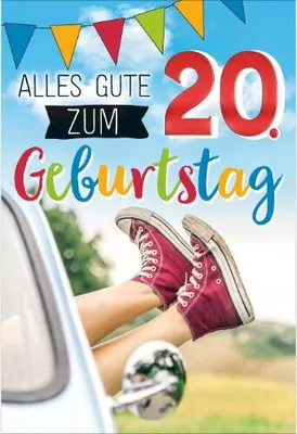 Produktbild von 20. Geburtstag - Glückwunschkarte im Format 11,5 x 17cm mit Umschlag