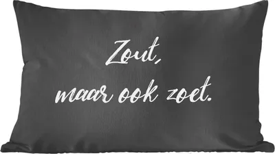 Produktbild von MuchoWow® Zierkissen Sofakissen Wohnzimmer Dekokissen 60x40 cm Zitate - Sprichwörter - Salzig, aber auch süß - Kochen - Kopfkissen - Polster mit Foto
