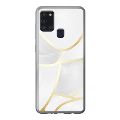 Produktbild von MuchoWow® Handyhülle Schutzhülle Hülle für Samsung Galaxy A21s Abstraktes Muster mit goldenen Linien Silikon Softcase Handy Hülle - Hartschale