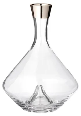 Productafbeelding van Wijndecanteer, kristalglas met platinarand, H 27 cm