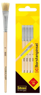 Produktbild von Idena Borstenpinsel, Größe 18, 12er Set, Malpinsel